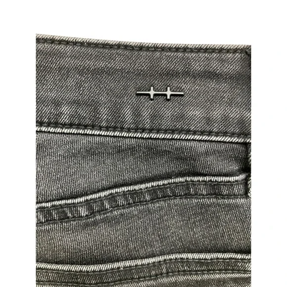Habitual Womens High Rise Skinny Jeans Faded Black Distressed Knee Size 24 - Picture 5 of 11